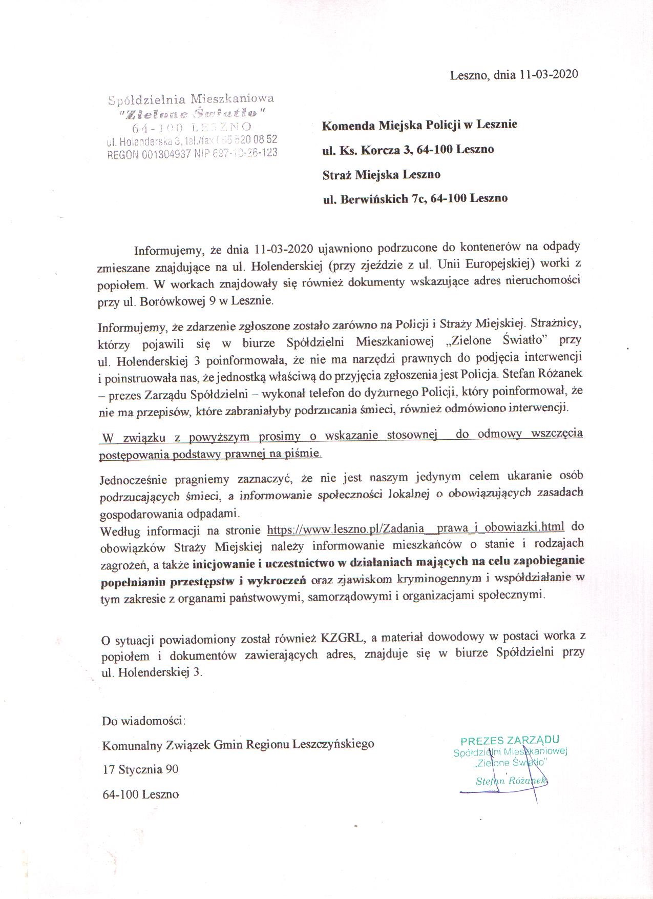 Wzór Pisma Do Spółdzielni Mieszkaniowej W Sprawie Remontu Spółdzielnia Mieszkaniowa Zielone Światło